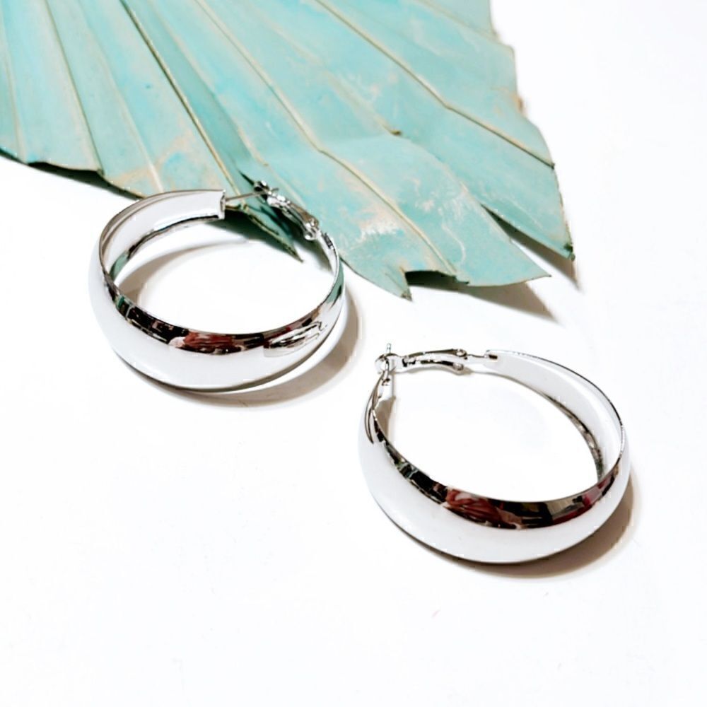 Silver hoop earrings  S143